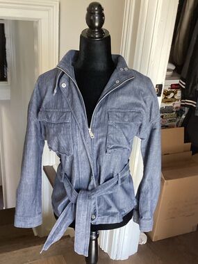 Banana Republic Chambray Blue Military Field Jacket